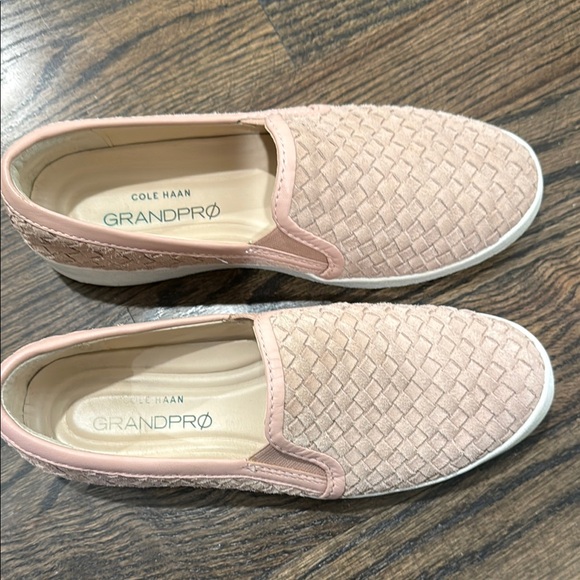 Cole Haan Shoes - Cole Haan Pink Flats with Woven Texture and Elastic Goring